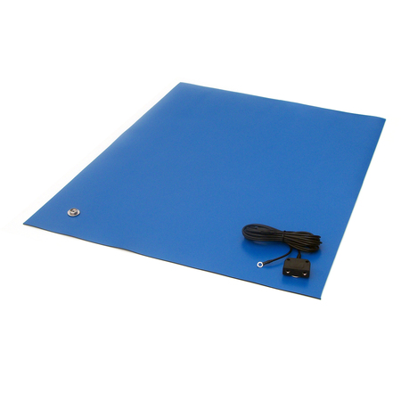 Transforming Technologies 24" x 36" x .080", Royal Blue, Rubber Table Mat, Including Hardware MT2436RB